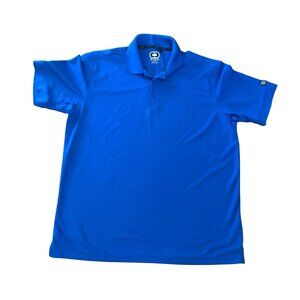 Ogio Polo XL Blue Performance Shirt BELL on Sleeve Golf Breathable Lightweight